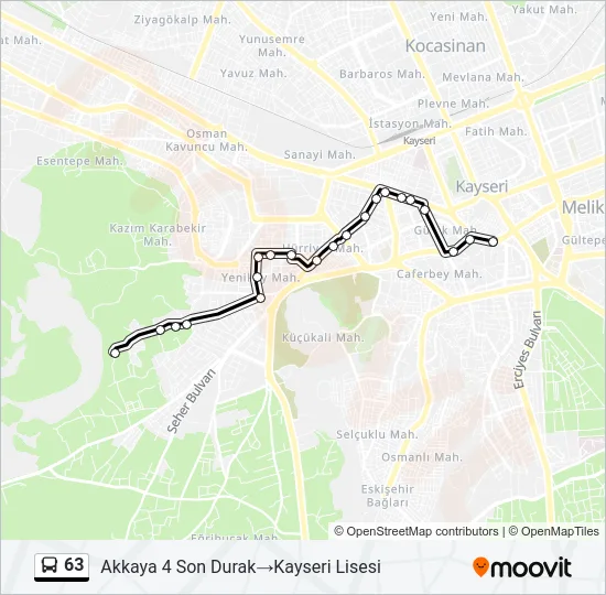 63 Bus Line Map