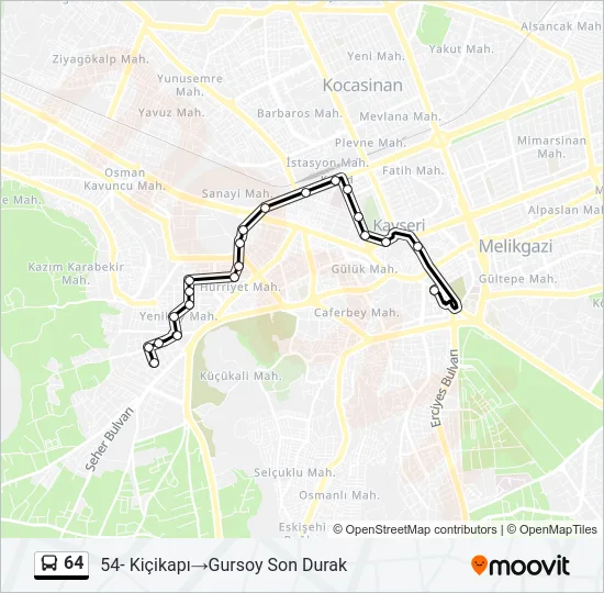 64 Bus Line Map