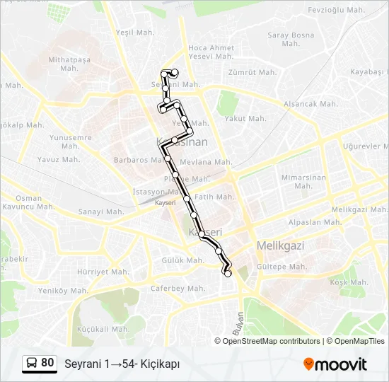 80 Bus Line Map