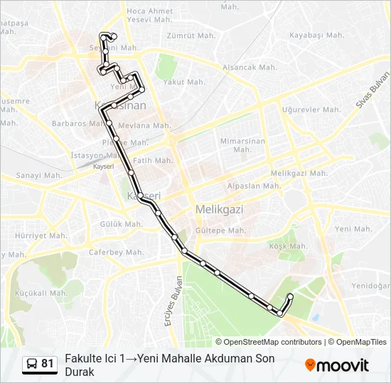 81 Bus Line Map