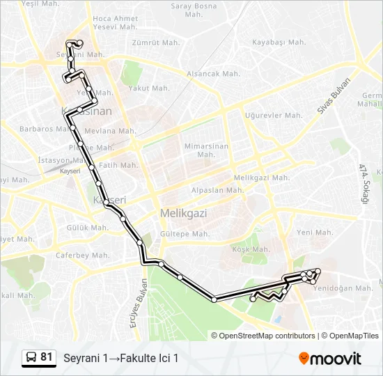 81 Bus Line Map