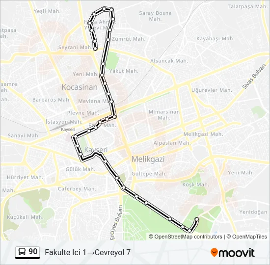 90 Bus Line Map