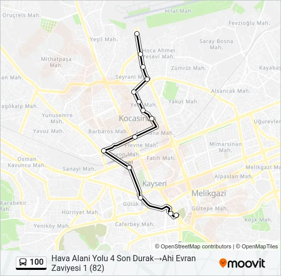 100 Bus Line Map