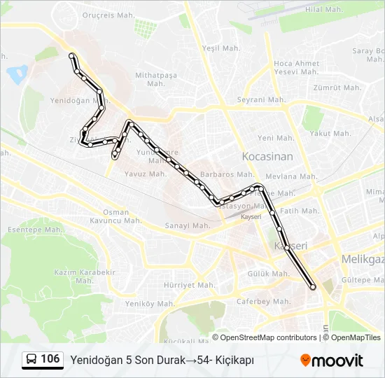 106 Bus Line Map