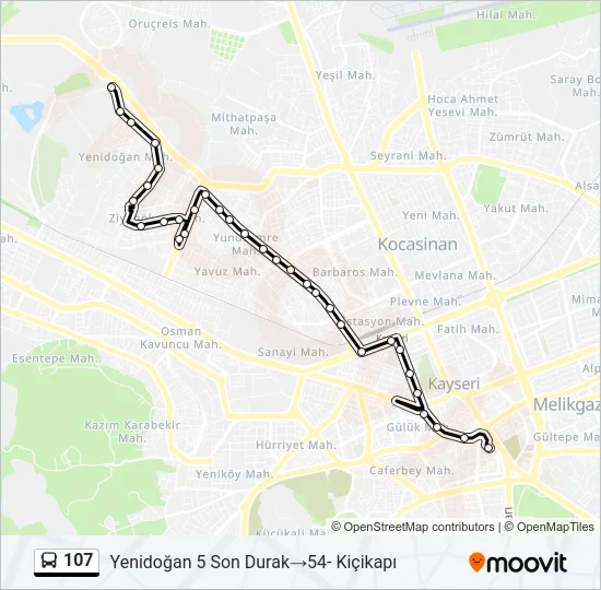 107 Bus Line Map