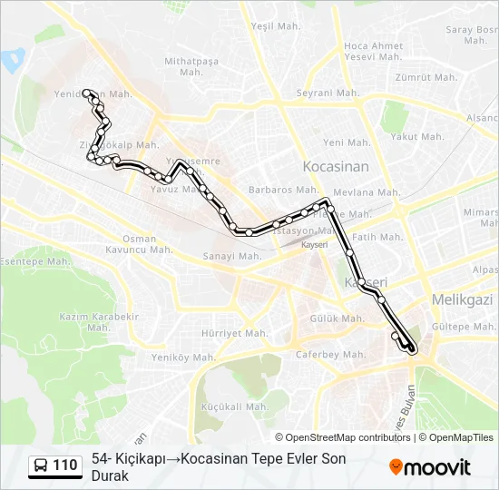 110 Bus Line Map