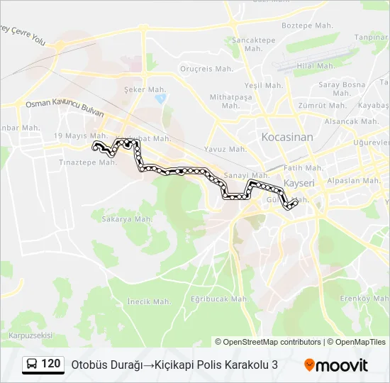 120 Bus Line Map