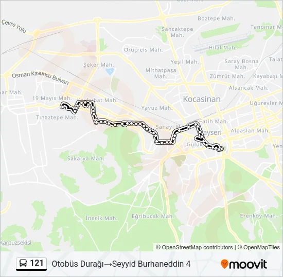 121 Bus Line Map