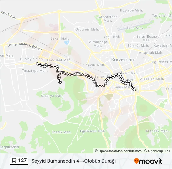 127 Bus Line Map