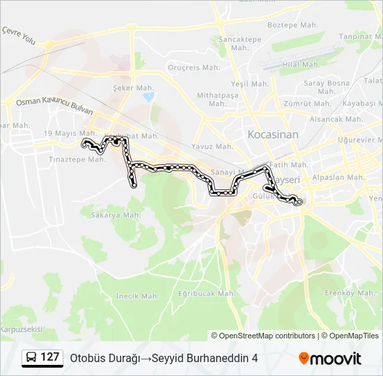 127 Bus Line Map