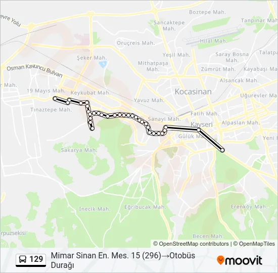 129 Bus Line Map