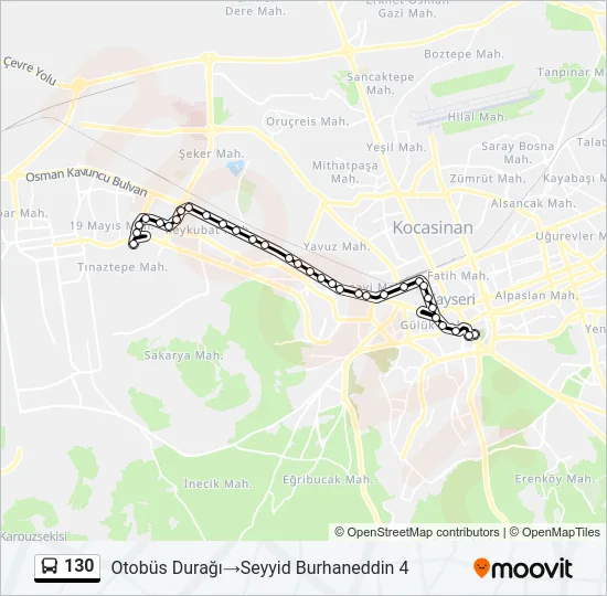 130 Bus Line Map