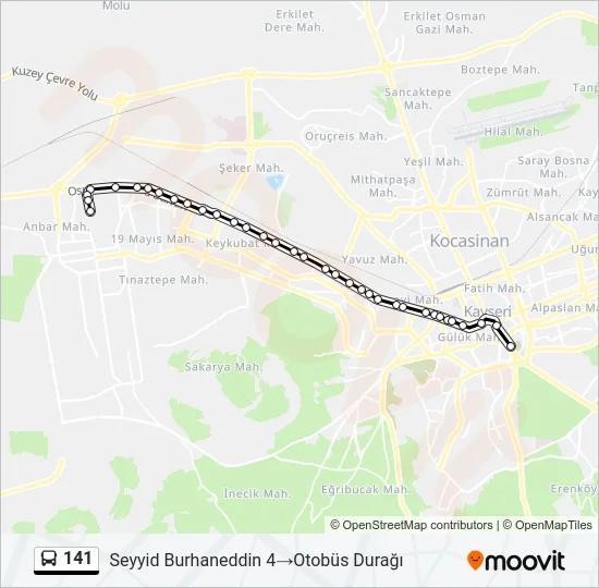 141 Bus Line Map