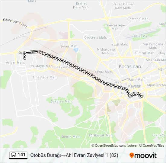 141 Bus Line Map