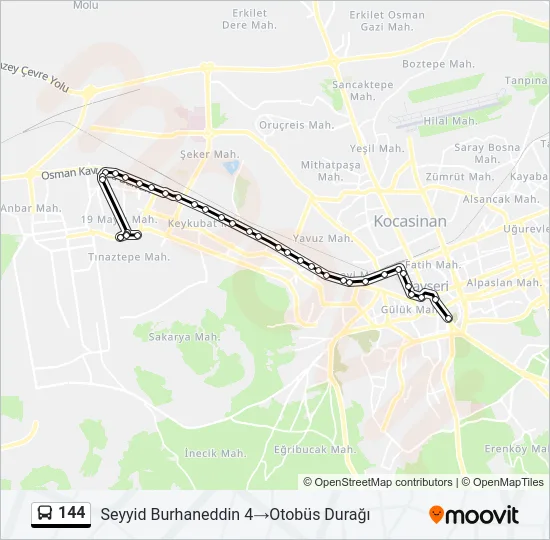 144 Bus Line Map