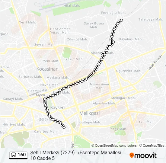 160 Bus Line Map