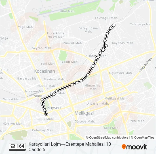 164 Bus Line Map