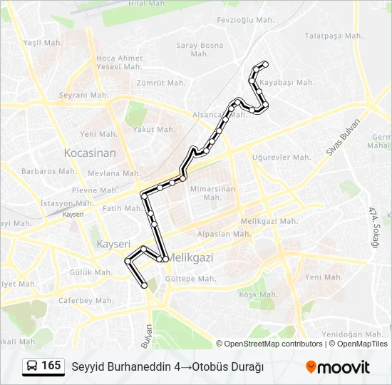 165 Bus Line Map
