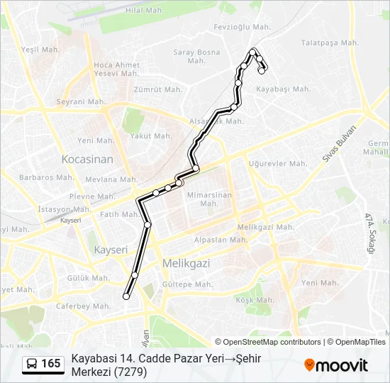 165 Bus Line Map