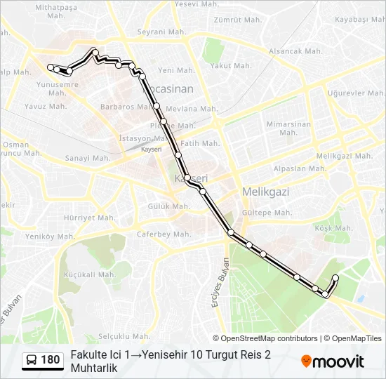 180 Bus Line Map