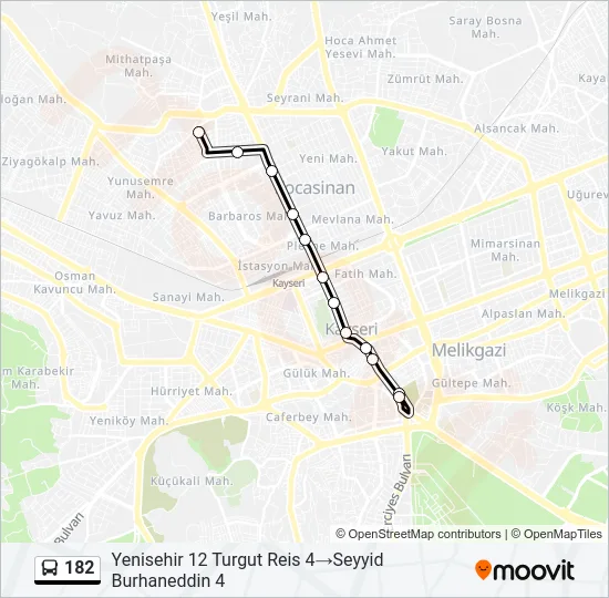 182 Bus Line Map