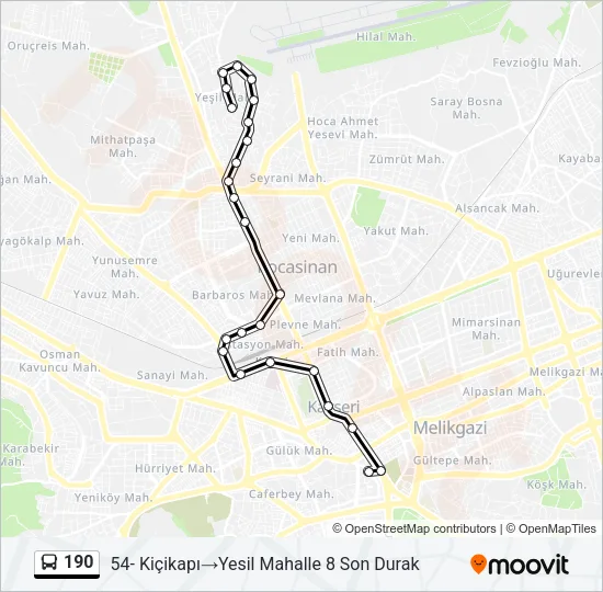 190 Bus Line Map