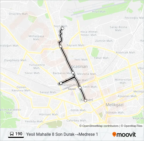 190 Bus Line Map