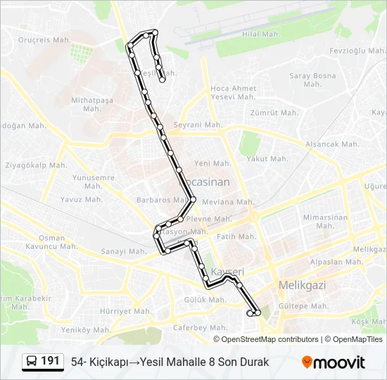 191 Bus Line Map
