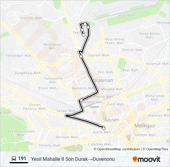 191 Bus Line Map