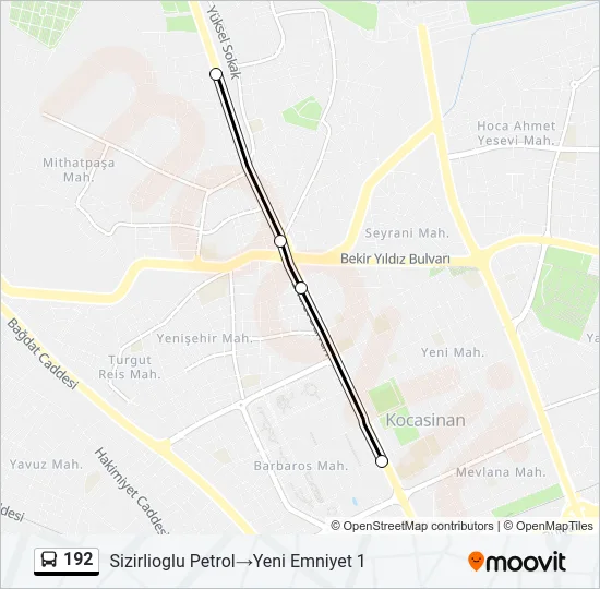 192 Bus Line Map