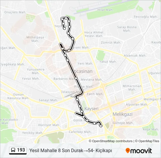 193 Bus Line Map