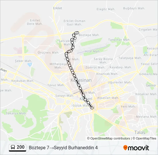 200 Bus Line Map