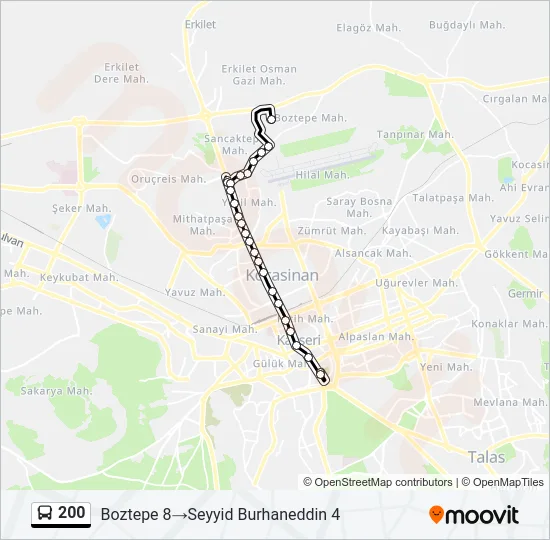 200 Bus Line Map