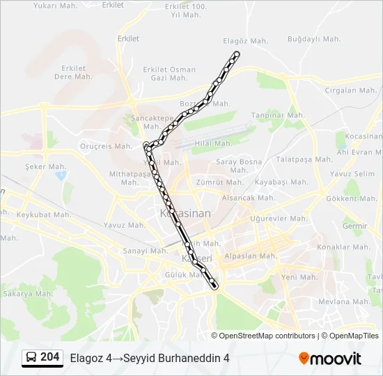 204 Bus Line Map