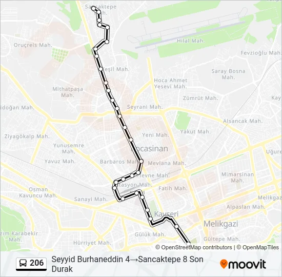 206 Bus Line Map