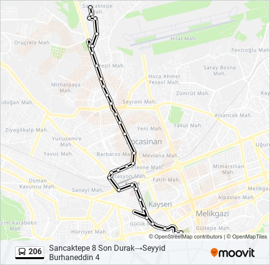 206 bus Line Map