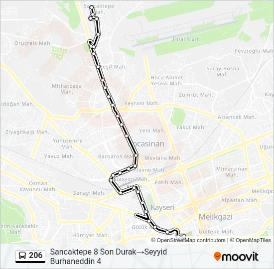206 Bus Line Map