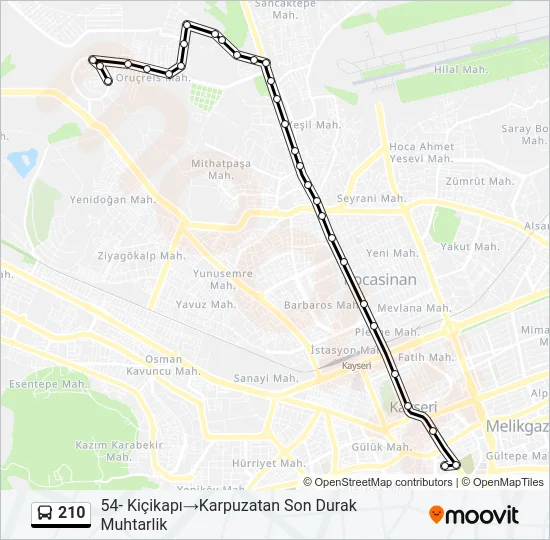 210 Bus Line Map