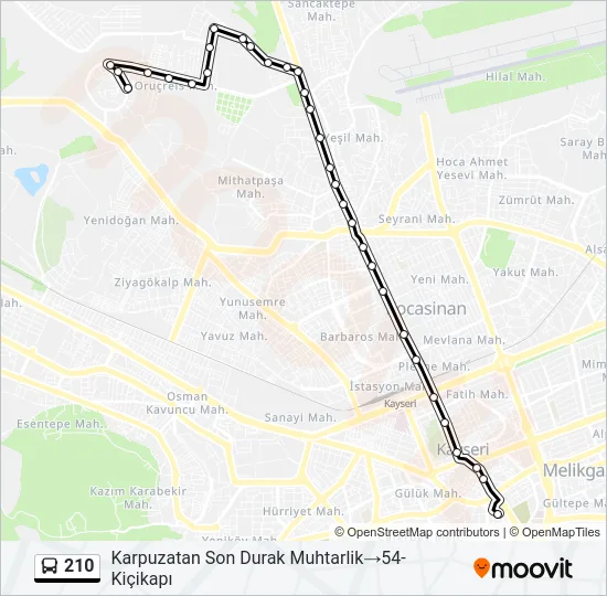 210 Bus Line Map