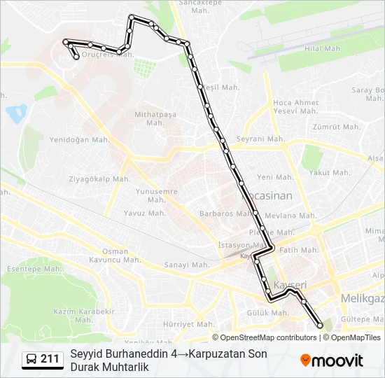211 Bus Line Map