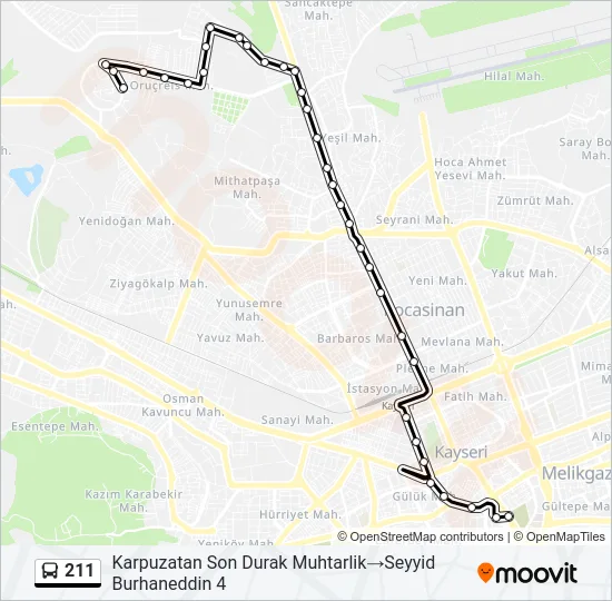 211 Bus Line Map