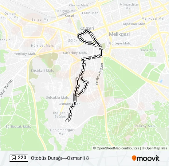 220 Bus Line Map