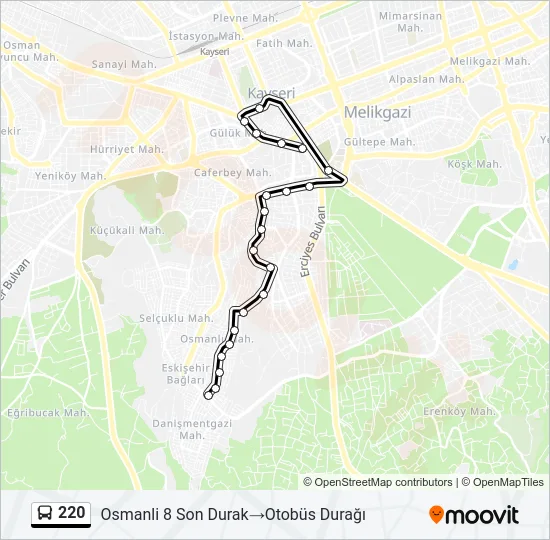 220 Bus Line Map