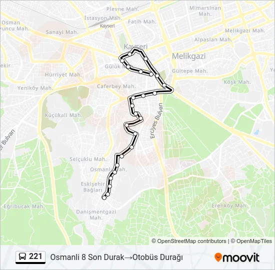 221 Bus Line Map