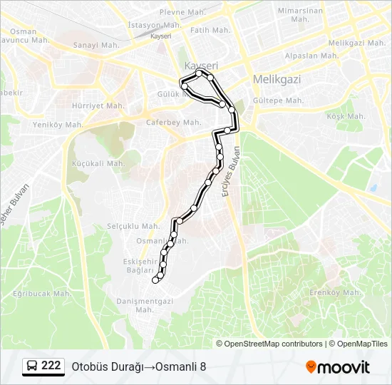 222 Bus Line Map