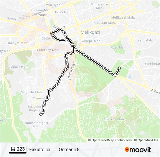 223 Bus Line Map