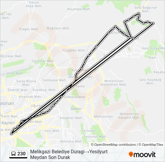 230 Bus Line Map