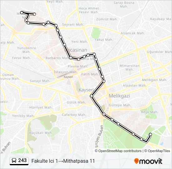 243 Bus Line Map