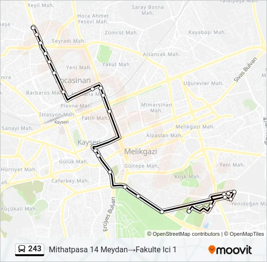 243 Bus Line Map