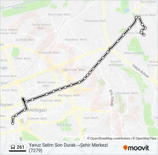 261 Bus Line Map